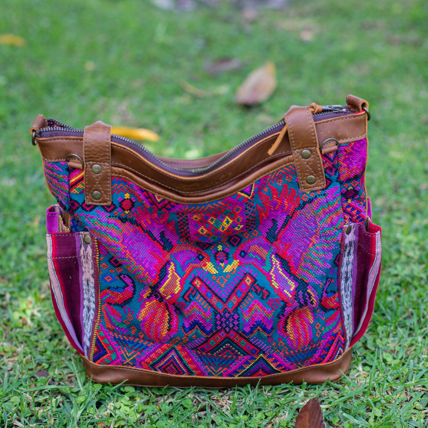 THE MEDIUM PERFECT BAG - OOAK HUIPIL - CAFE - NO. 17436