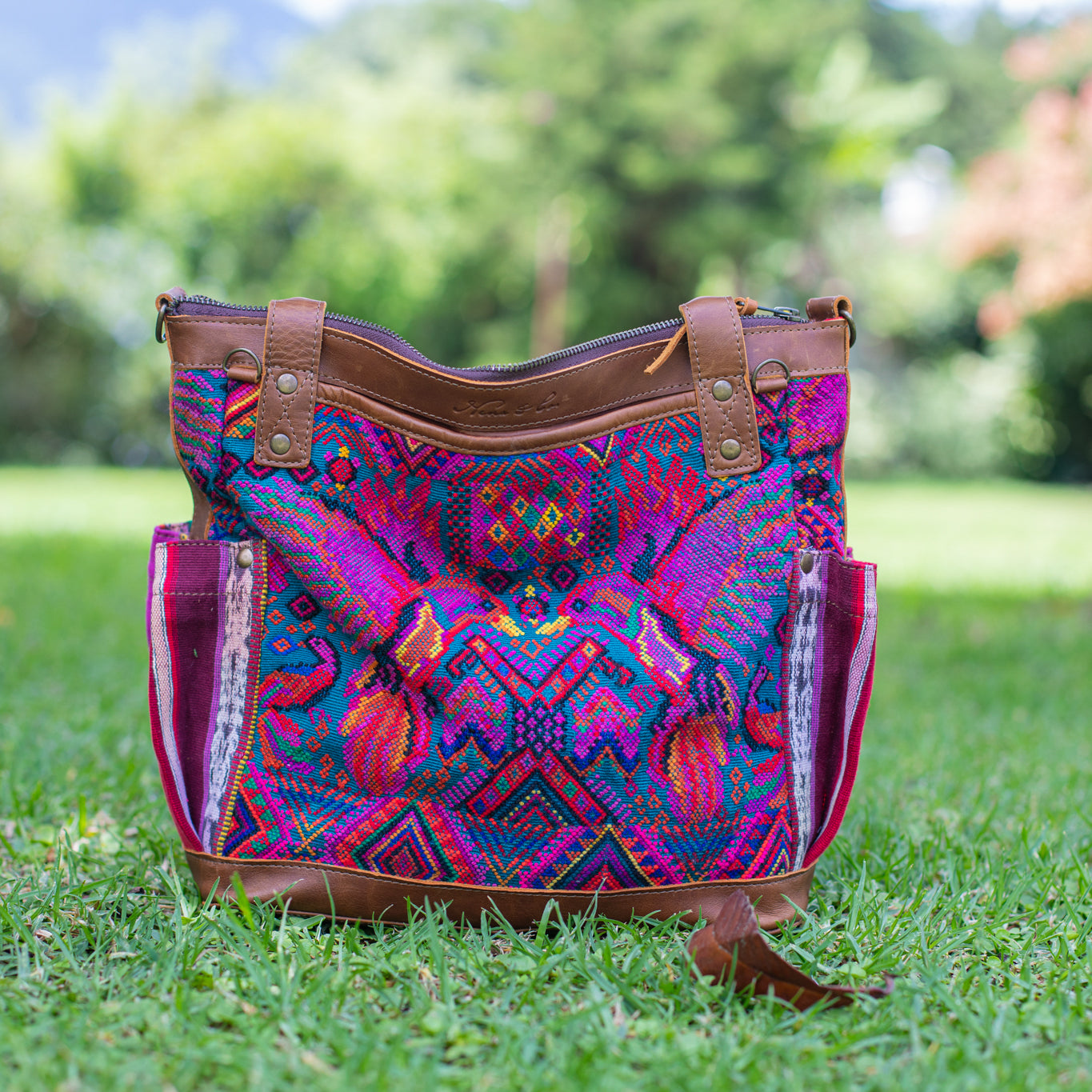 THE MEDIUM PERFECT BAG - OOAK HUIPIL - CAFE - NO. 17436