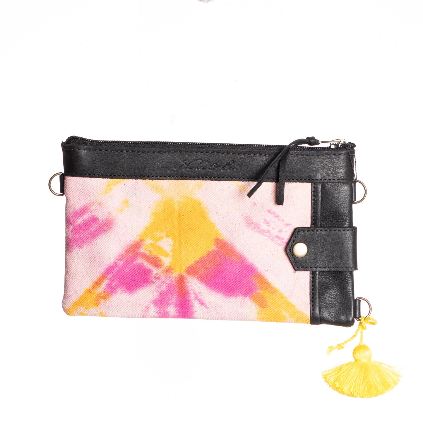 EVERYTHING CLUTCH - TIE DYED DENIM - BLACK - NO. 12521