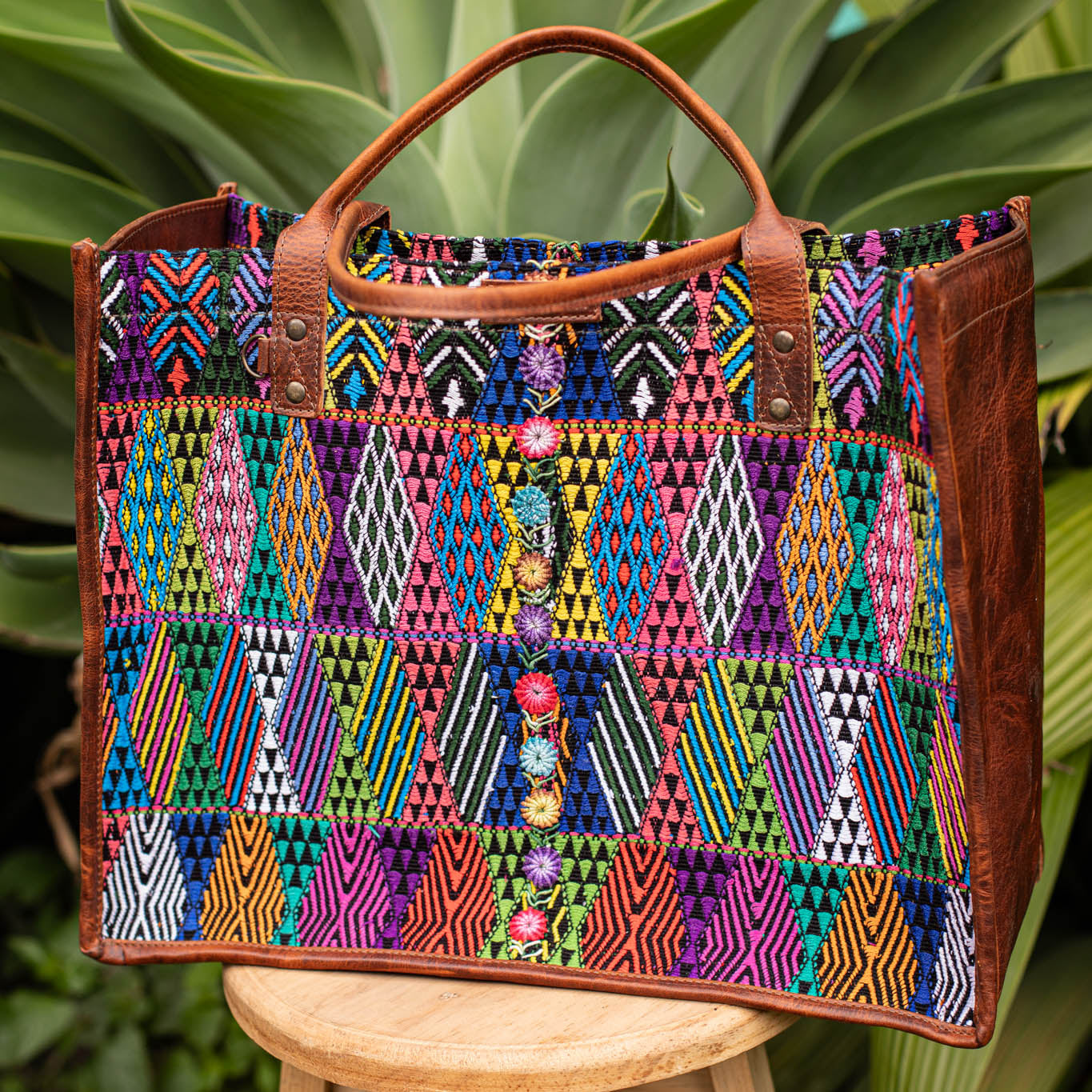 PERFECT TRAVEL TOTE - OOAK HUIPIL - HONEY - NO. 17191