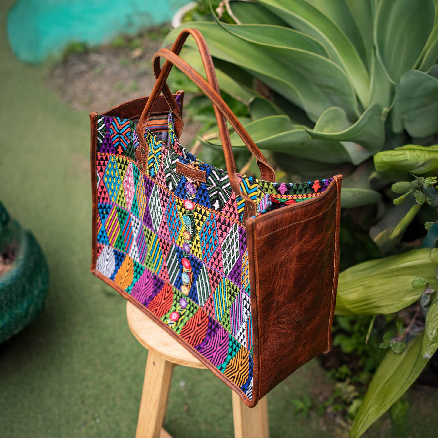 PERFECT TRAVEL TOTE - OOAK HUIPIL - HONEY - NO. 17191