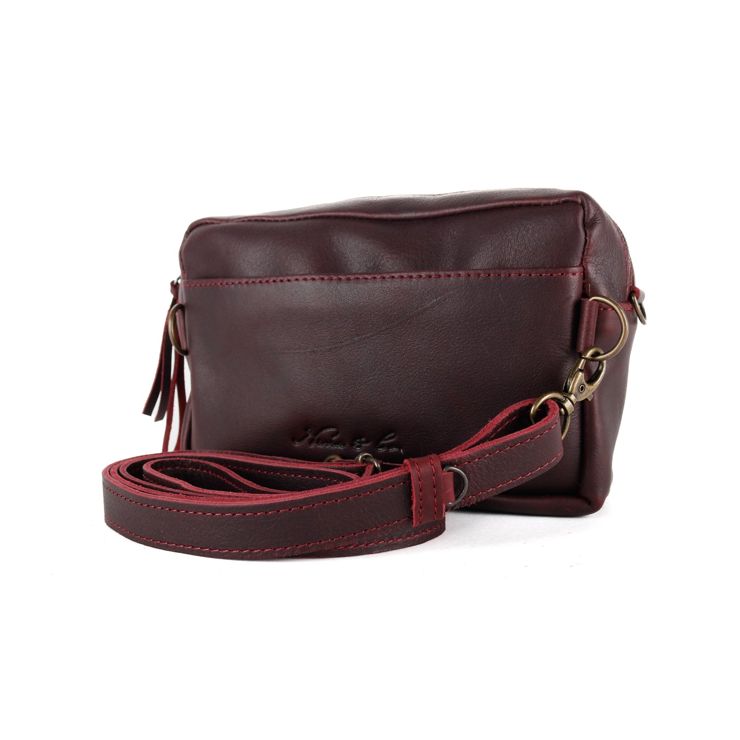 H&S WANDER CROSSBODY SET - OOAK BEADED PANEL - VINO TINTO - NO. 15524