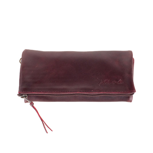 TRI-FOLD WALLET - FULL LEATHER - VINO TINTO