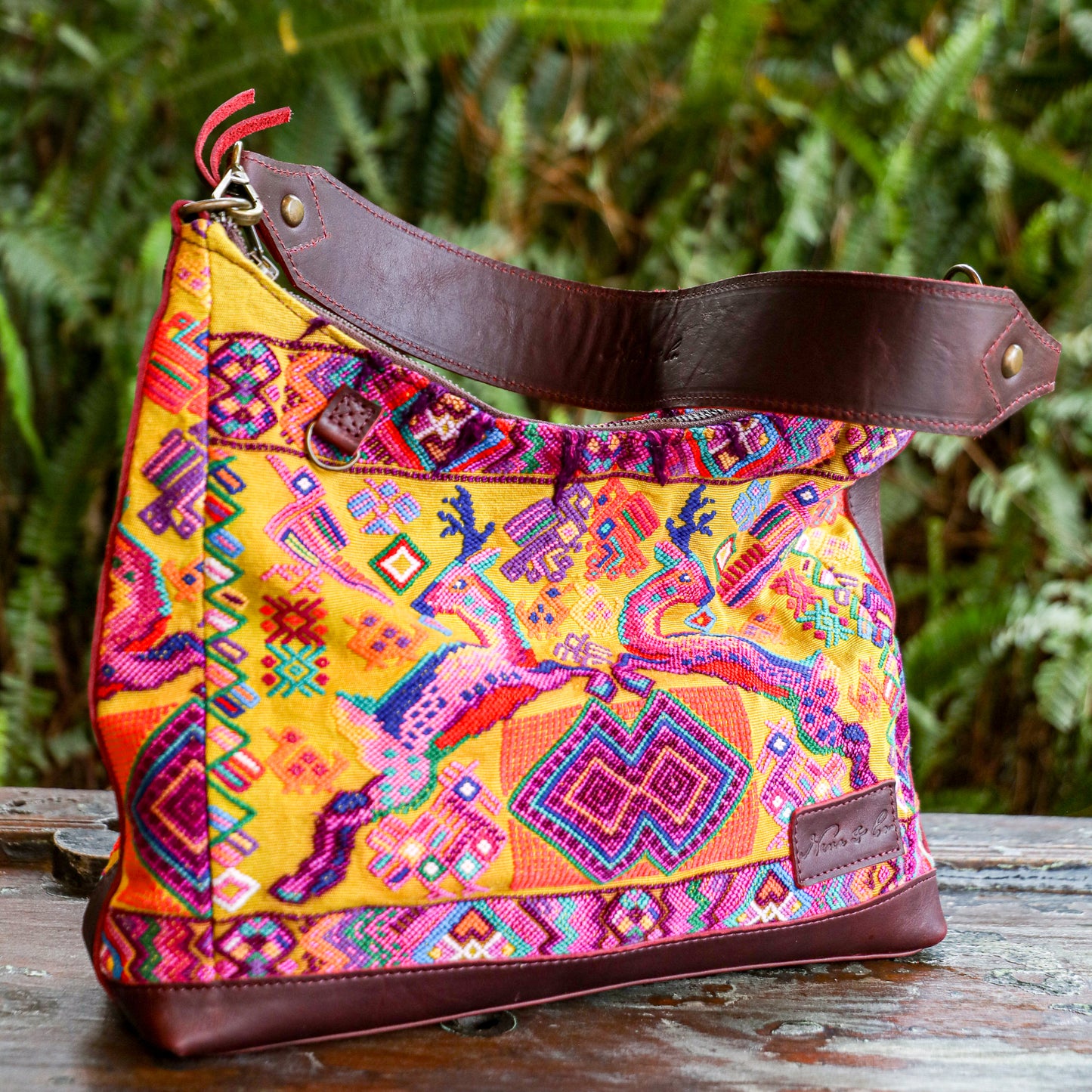 **SHIP WINDOW** SMALL PENELOPE BAG - OOAK HUIPIL - VINO TINTO - NO. 201539