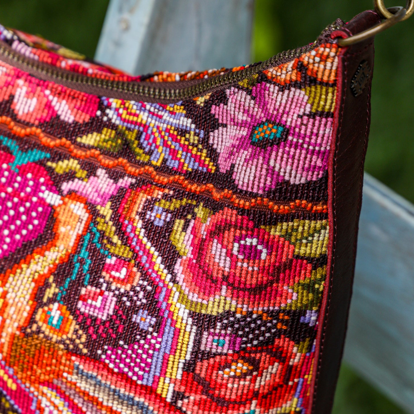 SMALL PENELOPE BAG - OOAK HUIPIL - VINO TINTO - NO. 201542