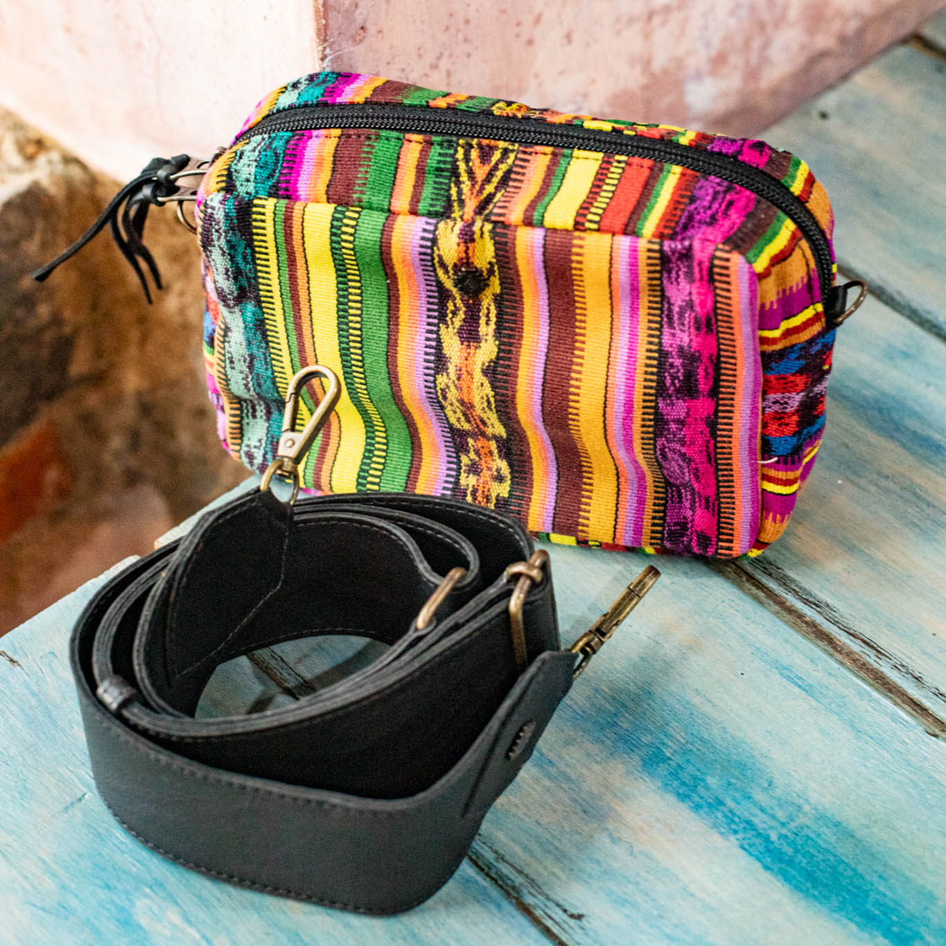 WANDER CROSSBODY BAG + STRAP SET - CORTE - BLACK - NO. 16772