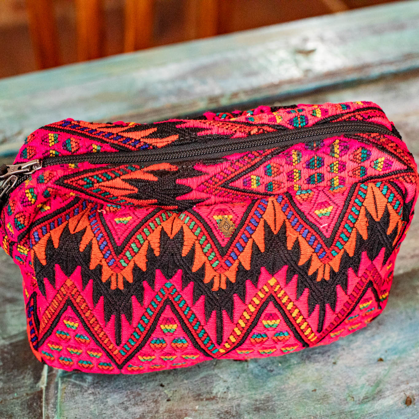 LARGE WANDER BAG + STRAP SET - OOAK HUIPIL - BLACK - NO. 16792