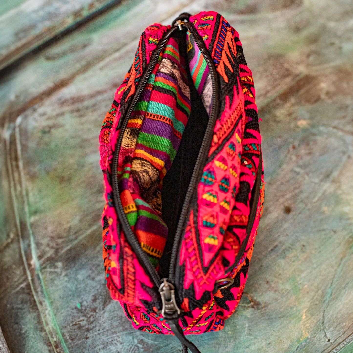 LARGE WANDER BAG + STRAP SET - OOAK HUIPIL - BLACK - NO. 16792
