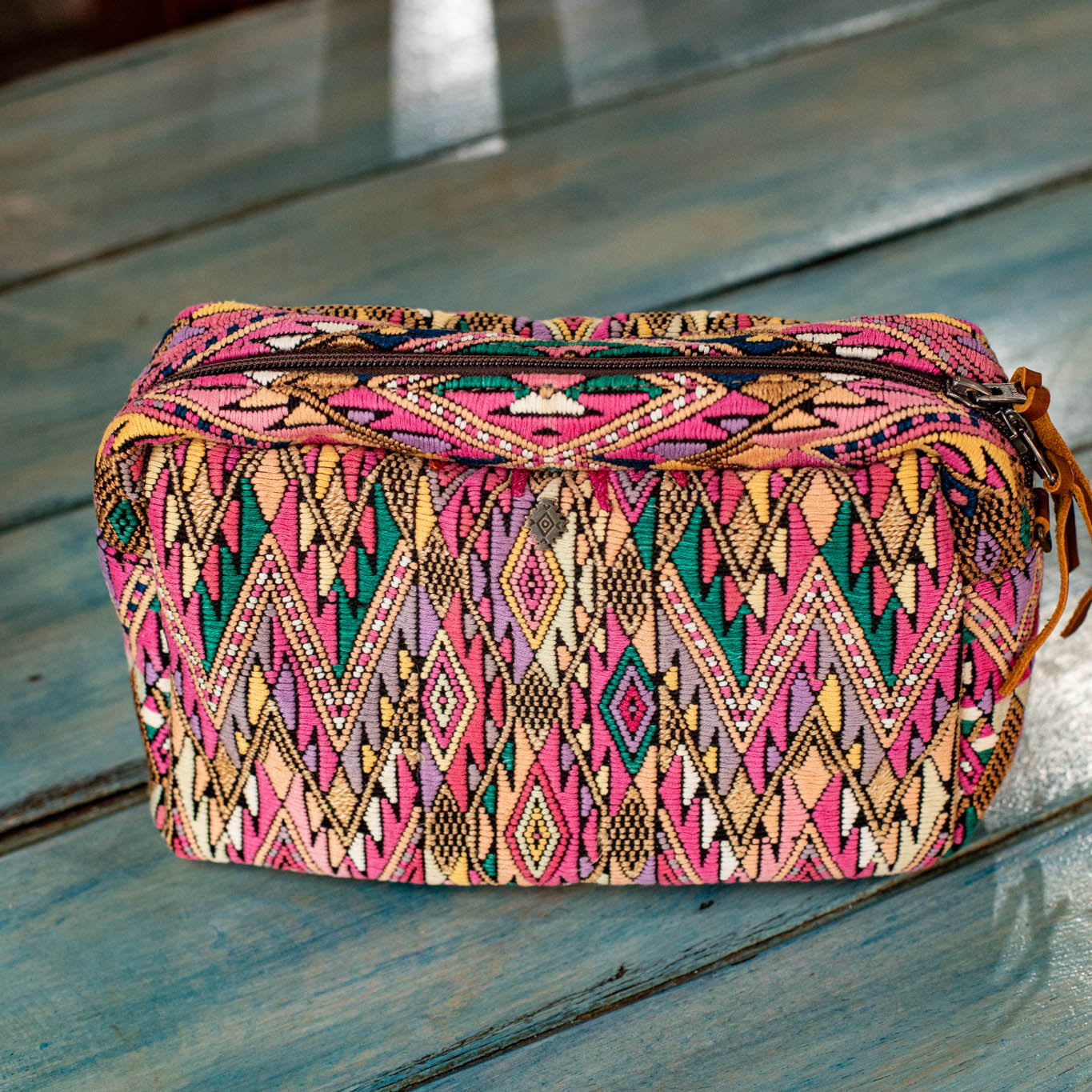 LARGE WANDER BAG + STRAP SET - OOAK HUIPIL - CAFE - NO. 16780