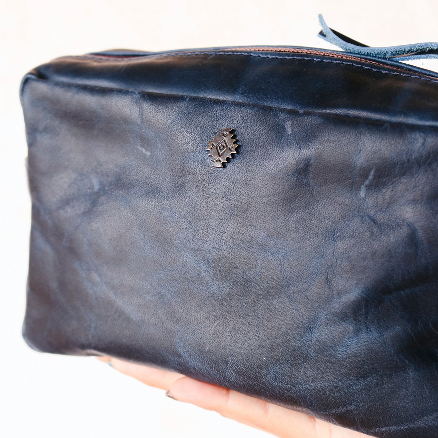 WANDER CROSSBODY BAG + WIDE STRAP SET - FULL LEATHER - NAVY
