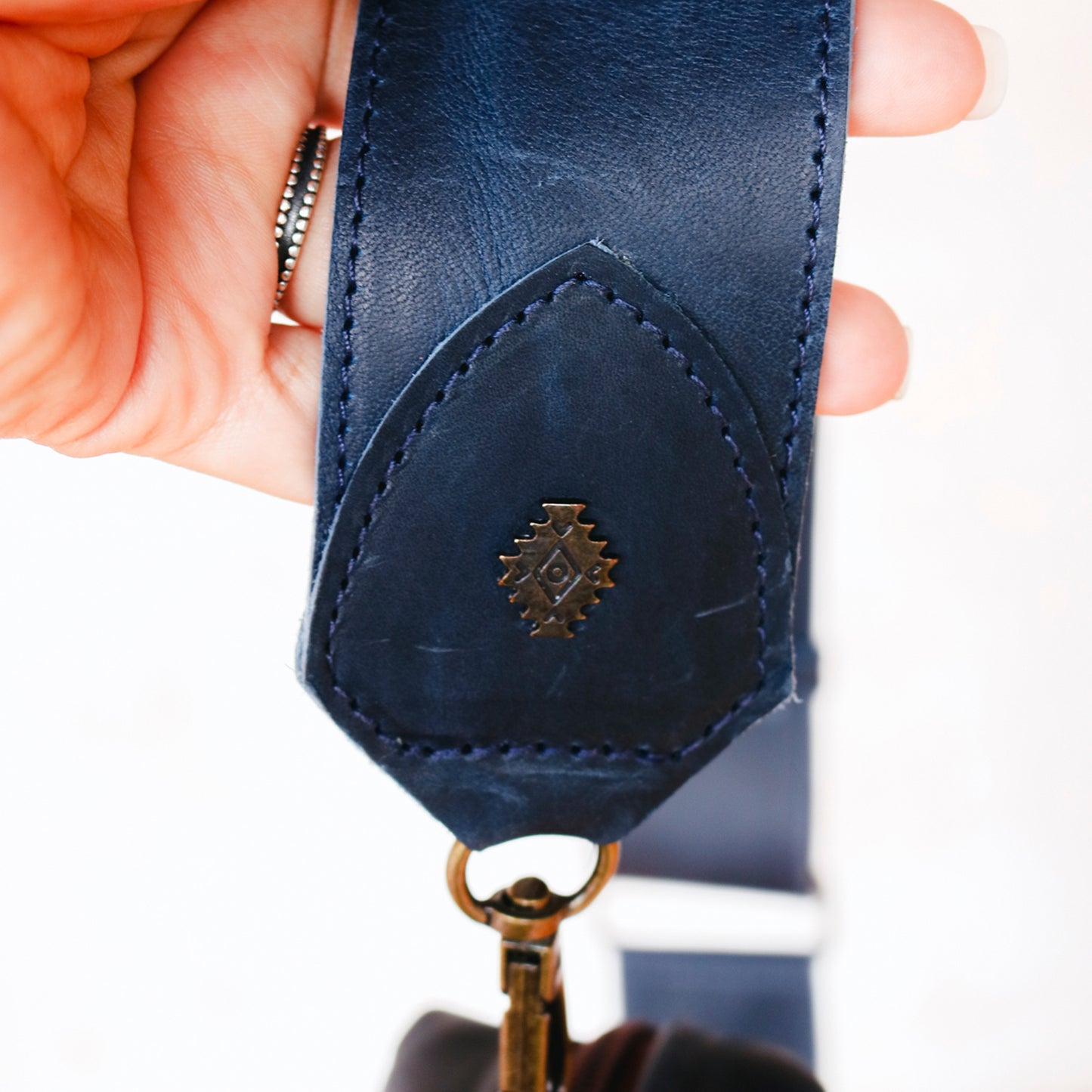 WANDER CROSSBODY BAG + WIDE STRAP SET - FULL LEATHER - NAVY