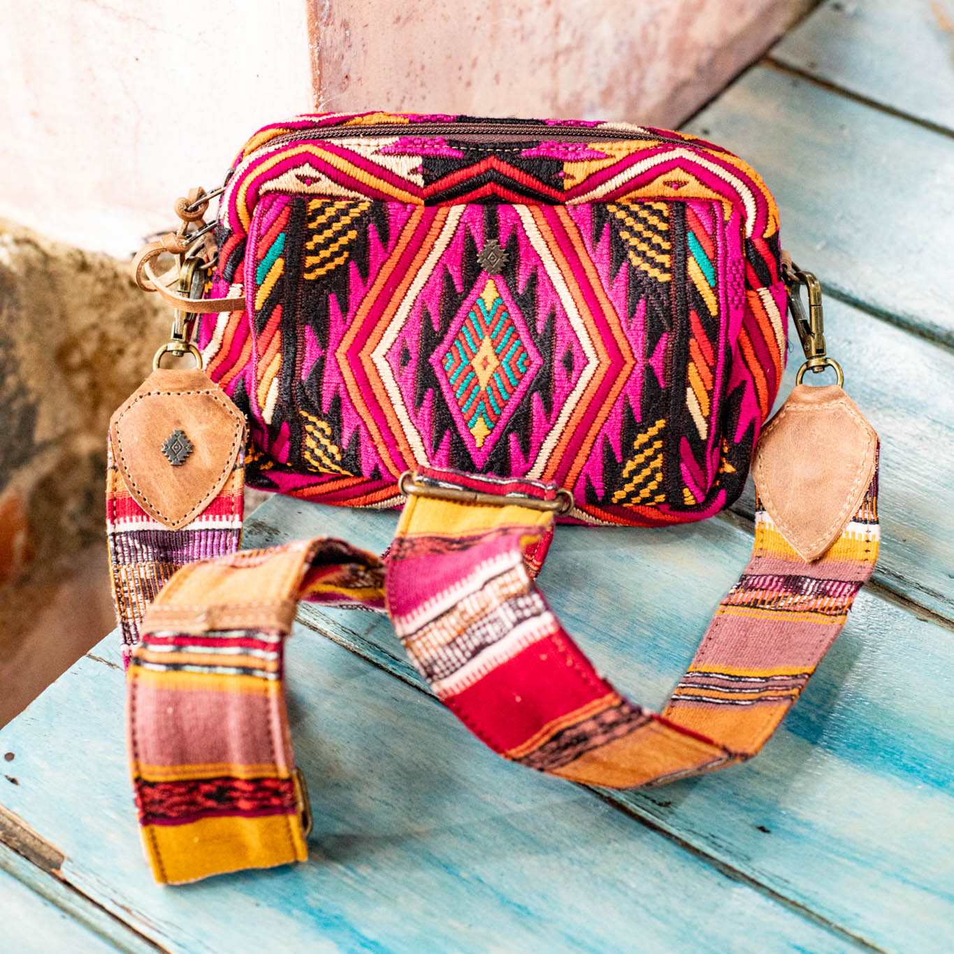 WANDER CROSSBODY BAG + STRAP SET - OOAK HUIPIL & CORTE - FAWN - NO. 16735