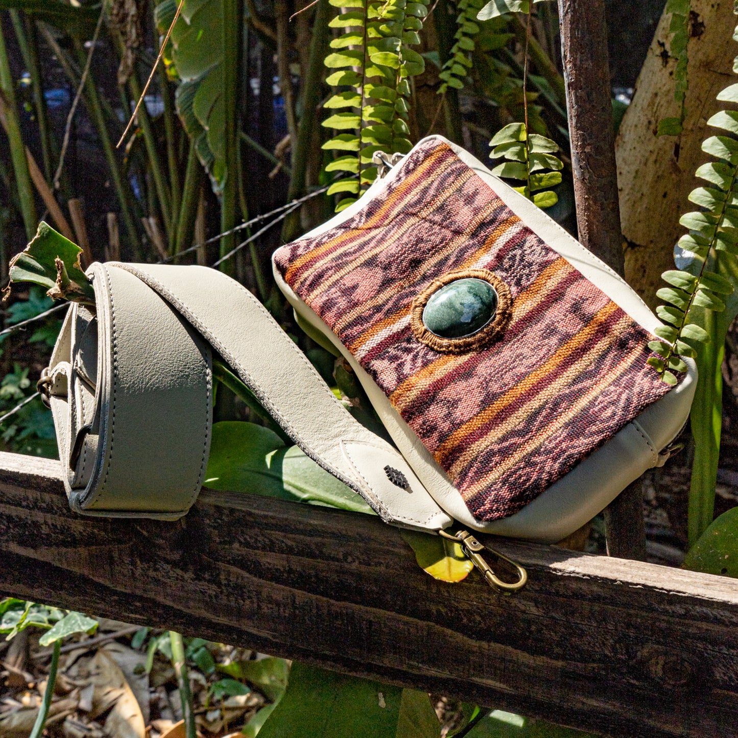 WANDER CROSSBODY BAG + STRAP SET - CORTE WITH JADE - BONE - NO. 15548