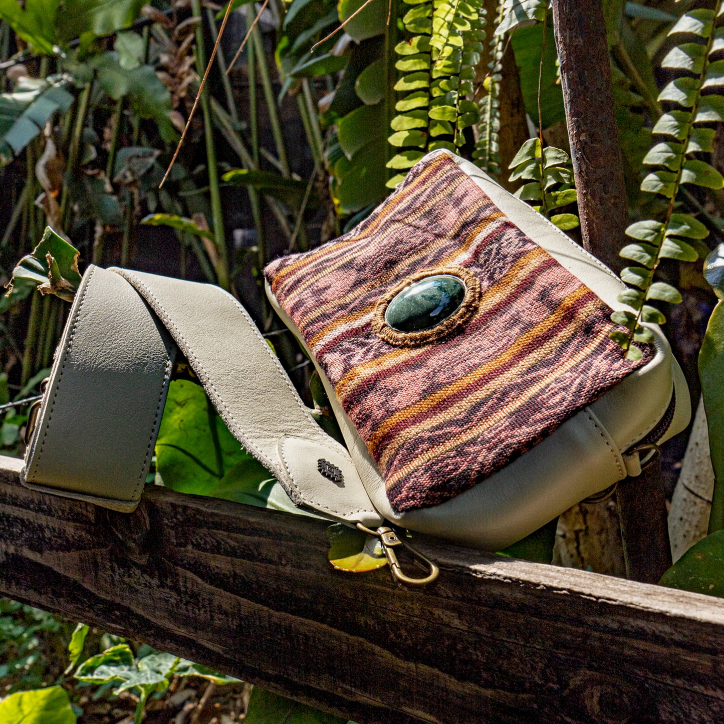 WANDER CROSSBODY BAG + STRAP SET - CORTE WITH JADE - BONE - NO. 15548