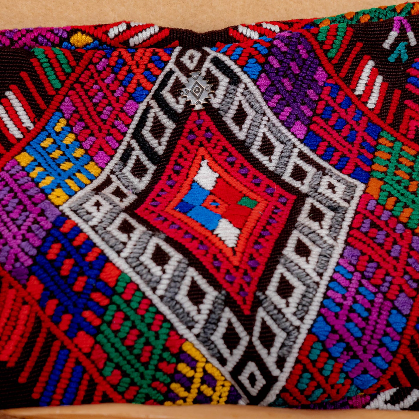 LARGE WANDER BAG + STRAP SET - OOAK HUIPIL & CORTE - CAFE - NO.16162