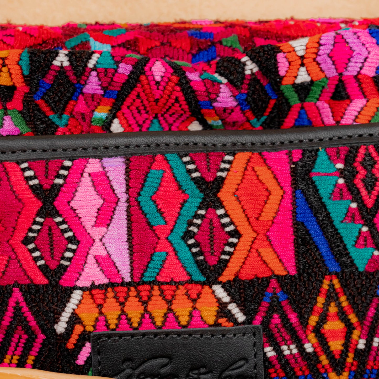 LARGE WANDER BAG + STRAP SET - OOAK HUIPIL & CORTE - BLACK - NO.16154