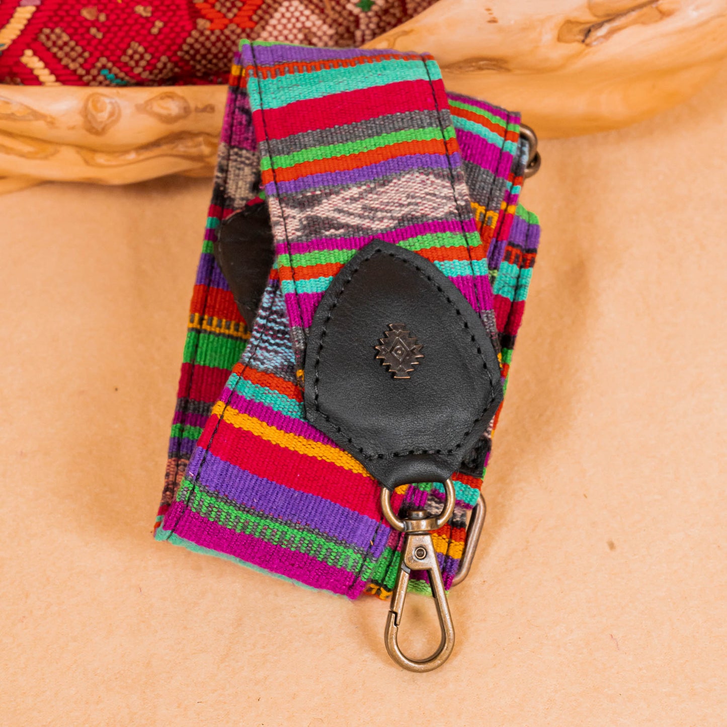 WANDER CROSSBODY BAG + STRAP SET - OOAK HUIPIL & CORTE - BLACK - NO. 16136