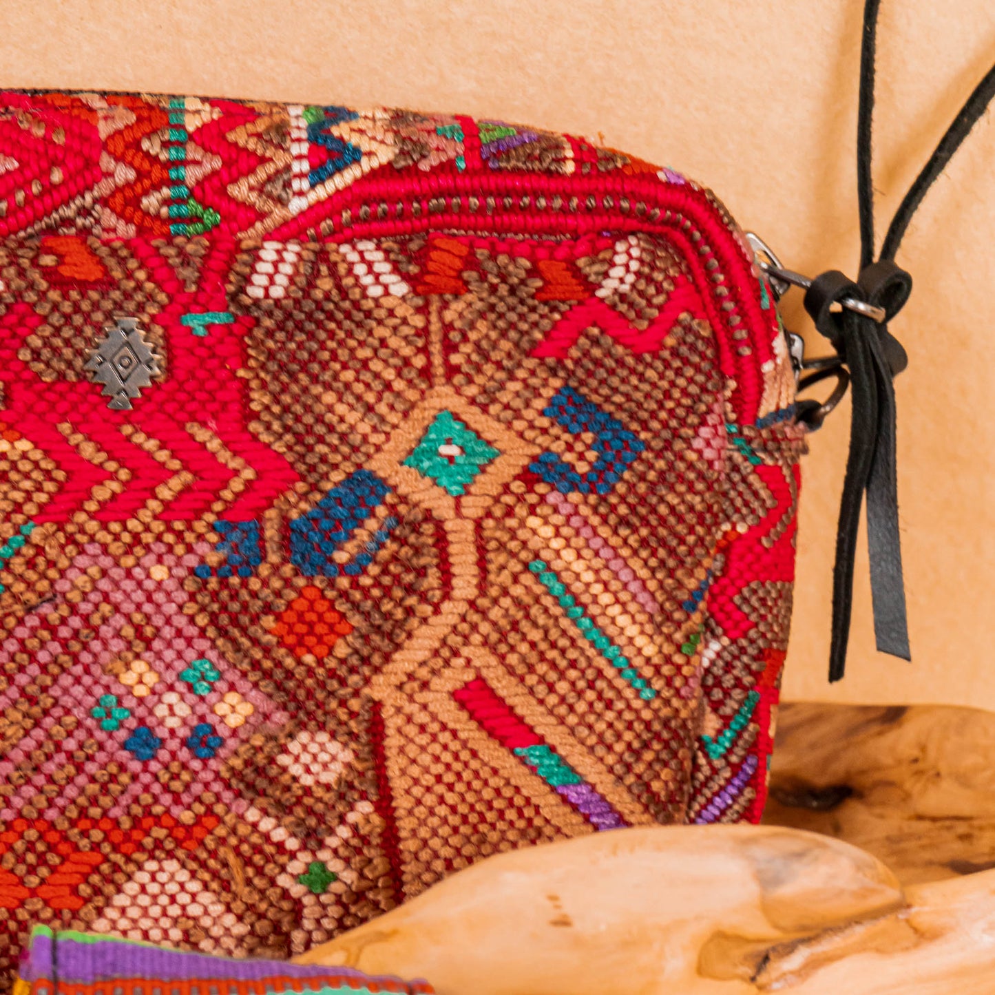 WANDER CROSSBODY BAG + STRAP SET - OOAK HUIPIL & CORTE - BLACK - NO. 16136