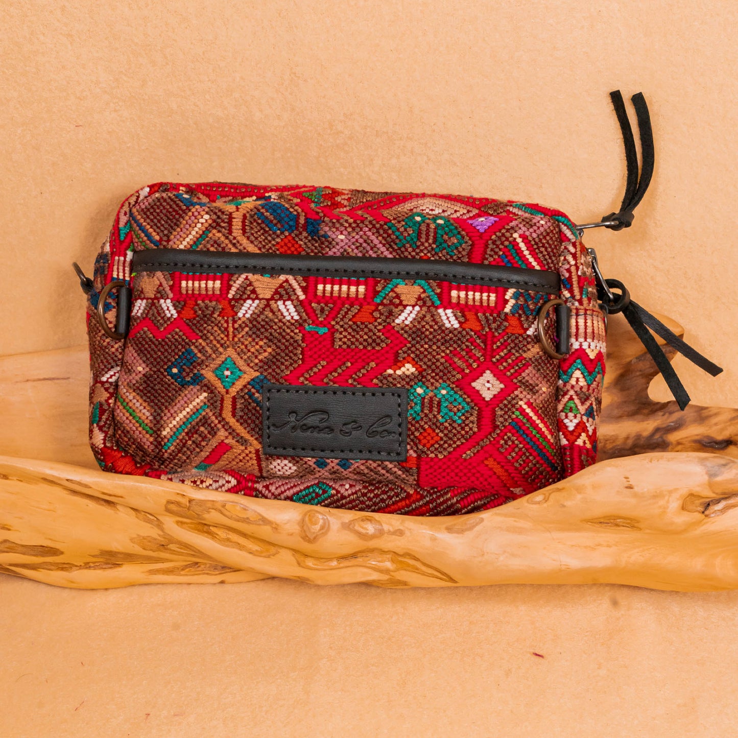 WANDER CROSSBODY BAG + STRAP SET - OOAK HUIPIL & CORTE - BLACK - NO. 16136