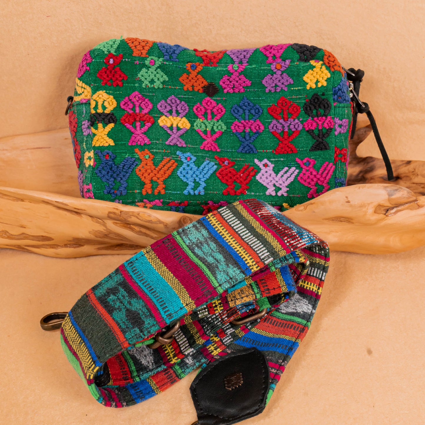 WANDER CROSSBODY BAG + STRAP SET - OOAK HUIPIL & CORTE - BLACK - NO. 16134