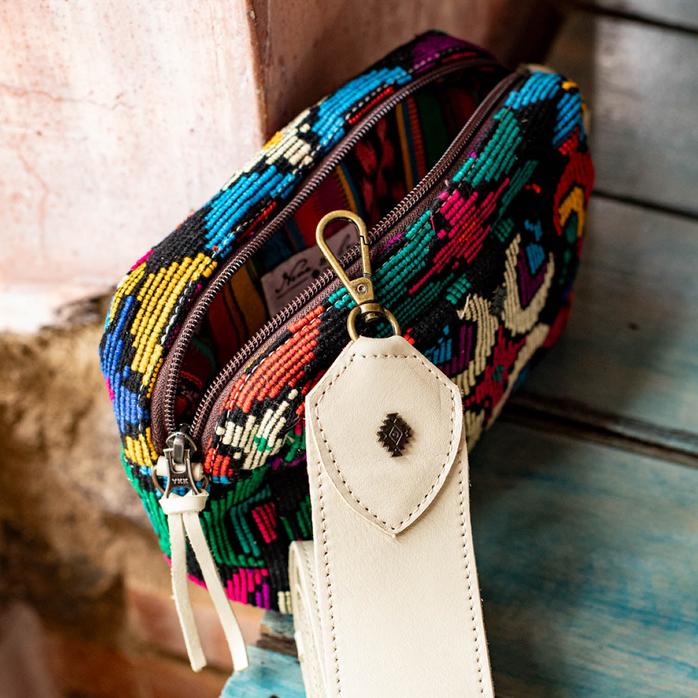 WANDER CROSSBODY BAG + STRAP SET - OOAK HUIPIL - BONE - NO. 16748