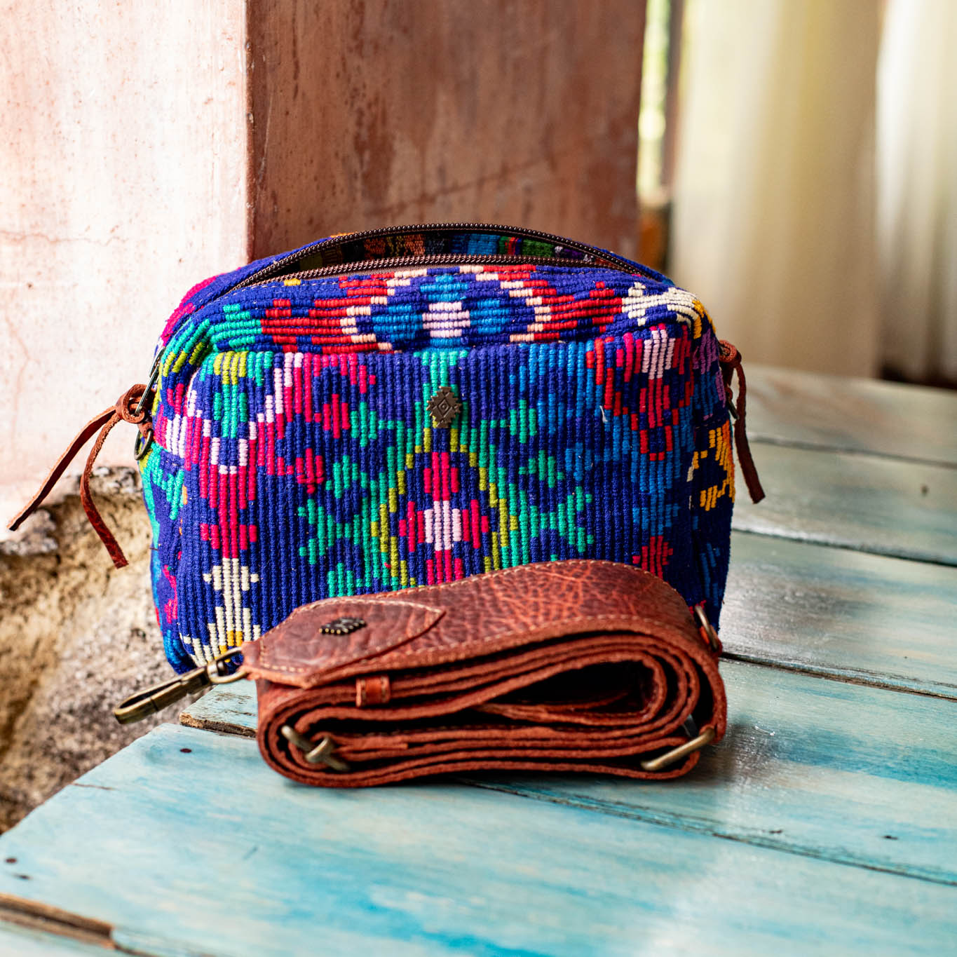 WANDER CROSSBODY BAG + STRAP SET - OOAK HUIPIL - COPPER - NO. 16752