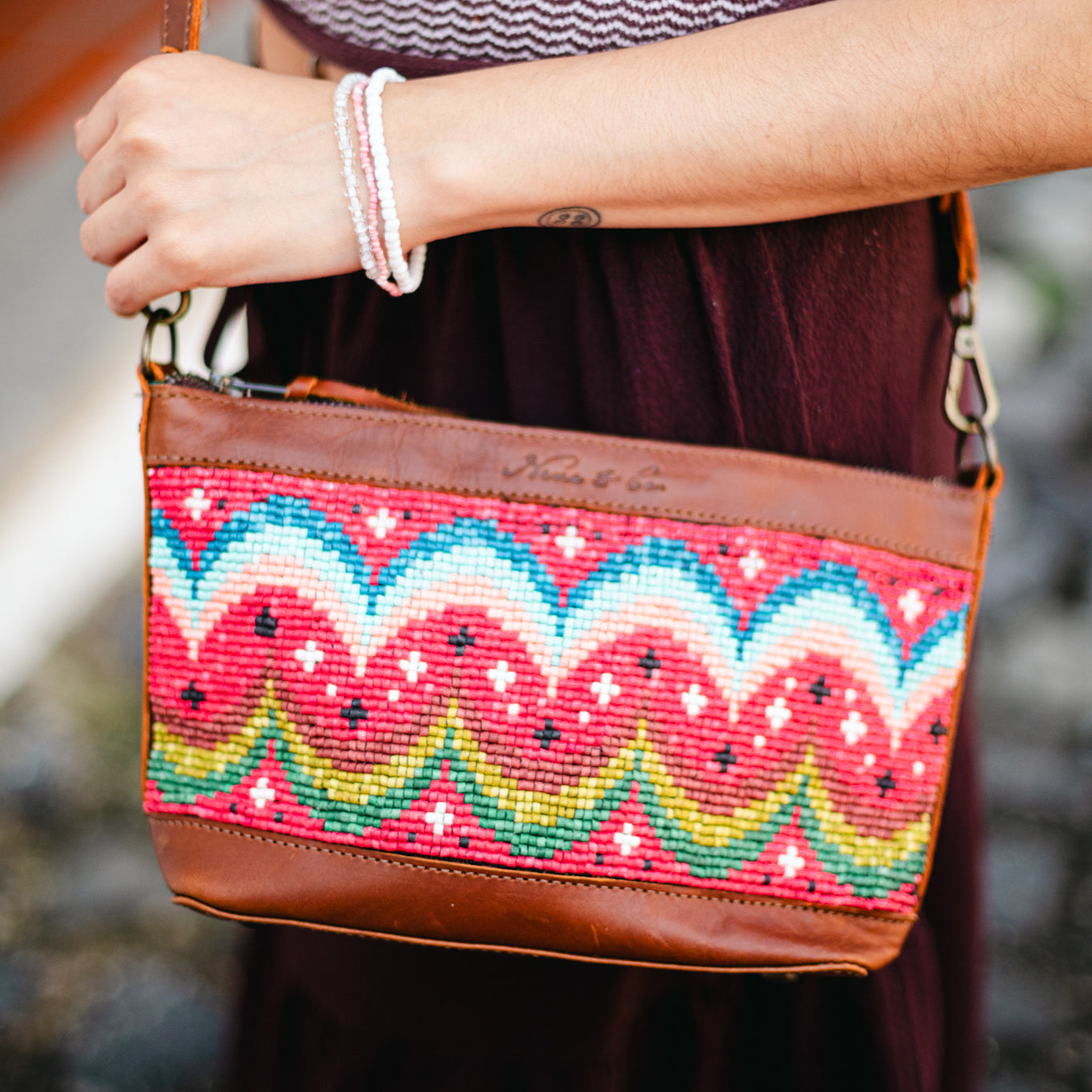 PERFECT NENITA - H&S BEADED PANEL - JAVANA - CAFE