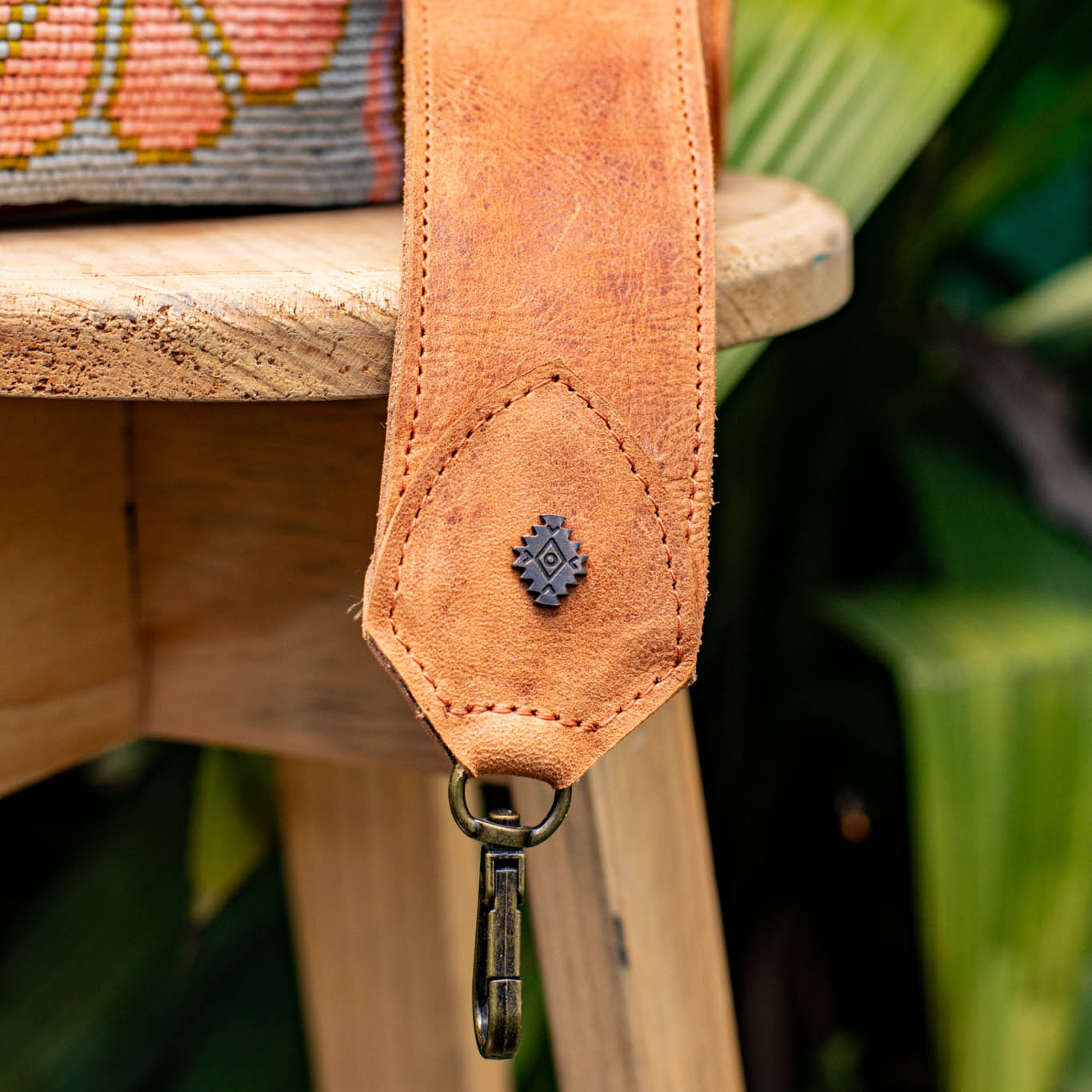 H&S WANDER CROSSBODY SET - OOAK BEADED PANEL - BOURBON - NO. 17083