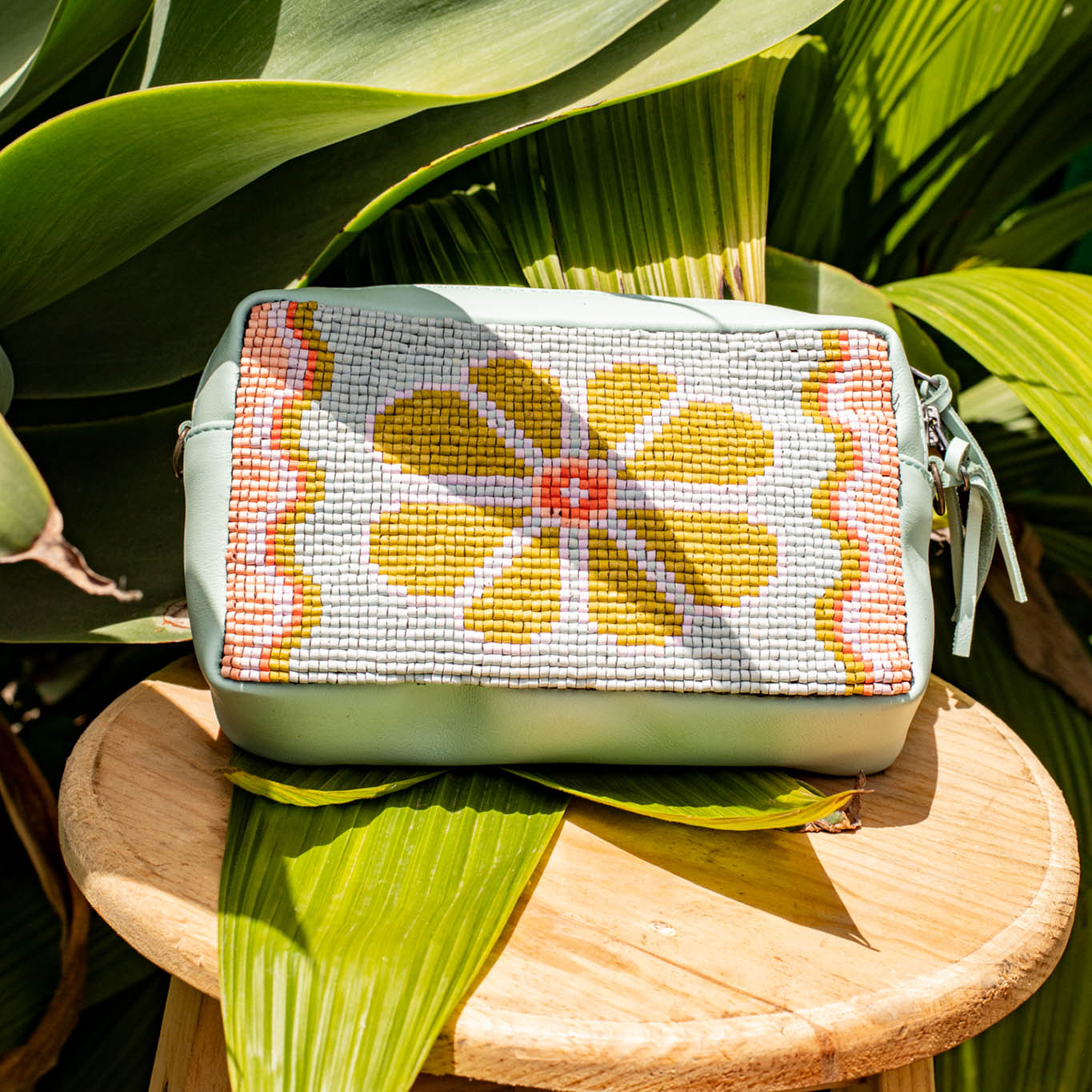 H&S WANDER CROSSBODY SET - OOAK BEADED PANEL - LUCITE - NO. 17108