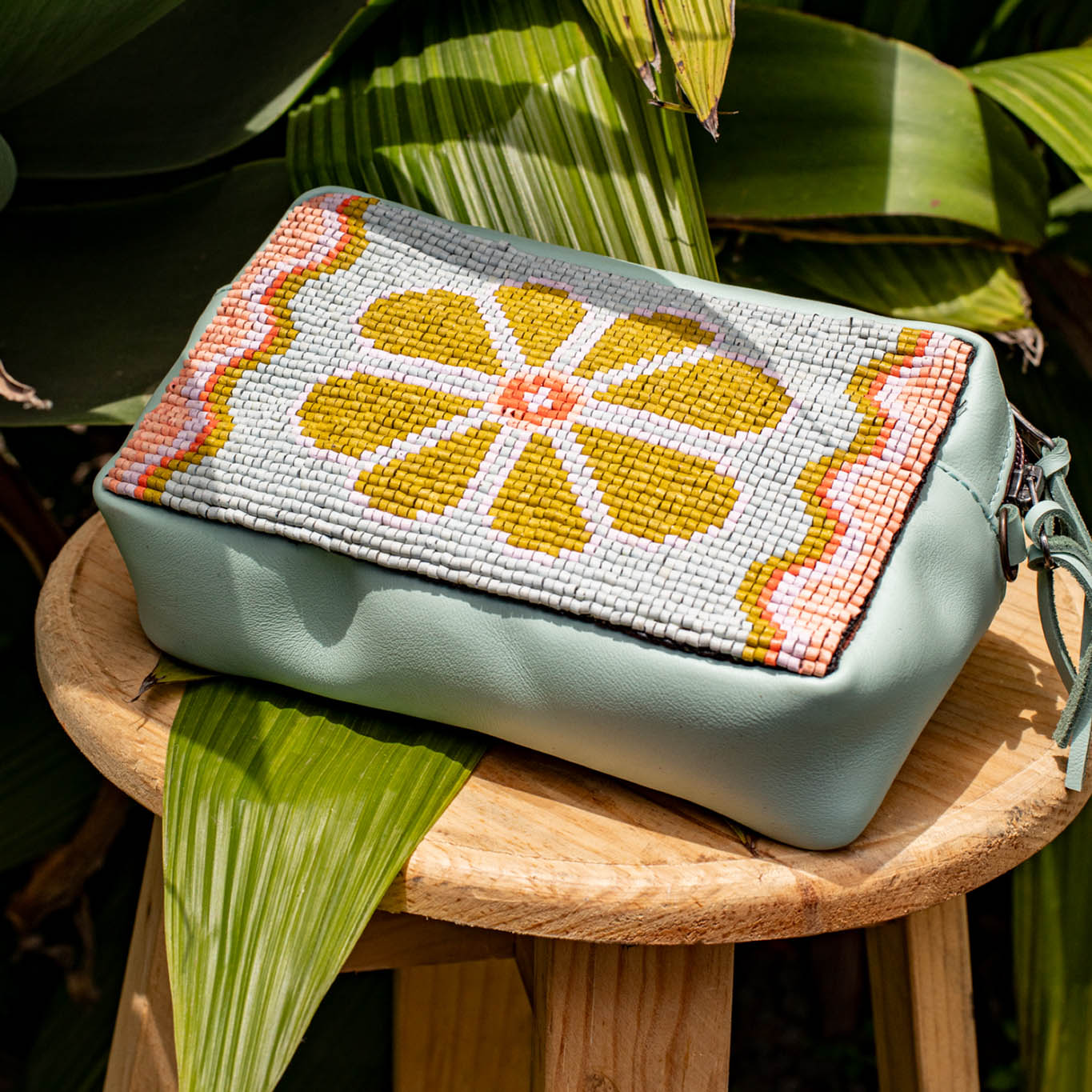 H&S WANDER CROSSBODY SET - OOAK BEADED PANEL - LUCITE - NO. 17108