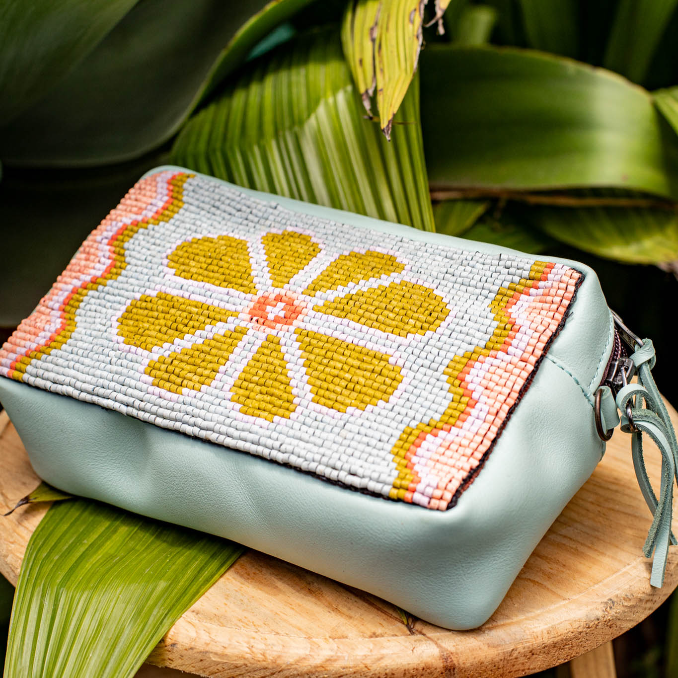 H&S WANDER CROSSBODY SET - OOAK BEADED PANEL - LUCITE - NO. 17108