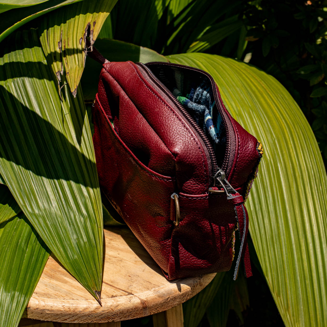 H&S WANDER CROSSBODY SET - OOAK BEADED PANEL - AMARANTH - NO. 17104