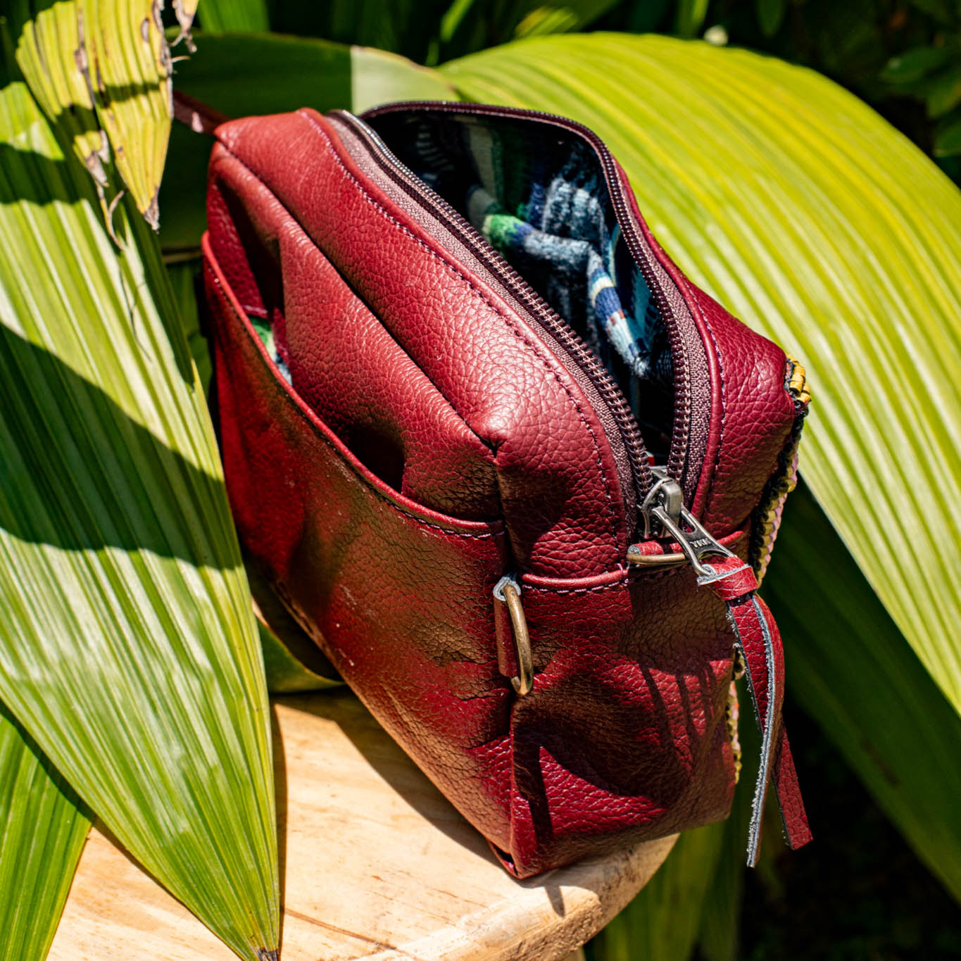 H&S WANDER CROSSBODY SET - OOAK BEADED PANEL - AMARANTH - NO. 17104