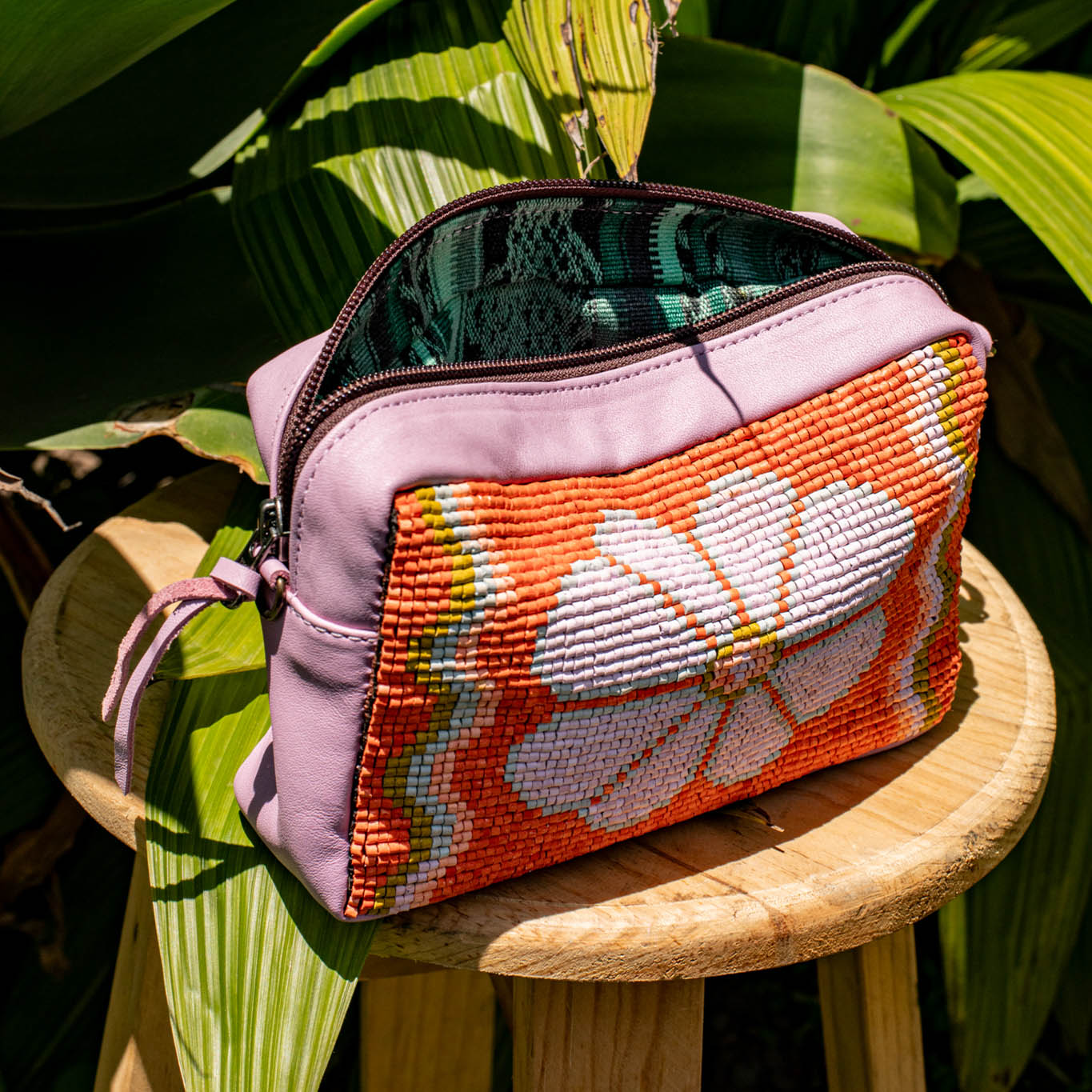 H&S WANDER CROSSBODY SET - OOAK BEADED PANEL - LILAC - NO. 17106