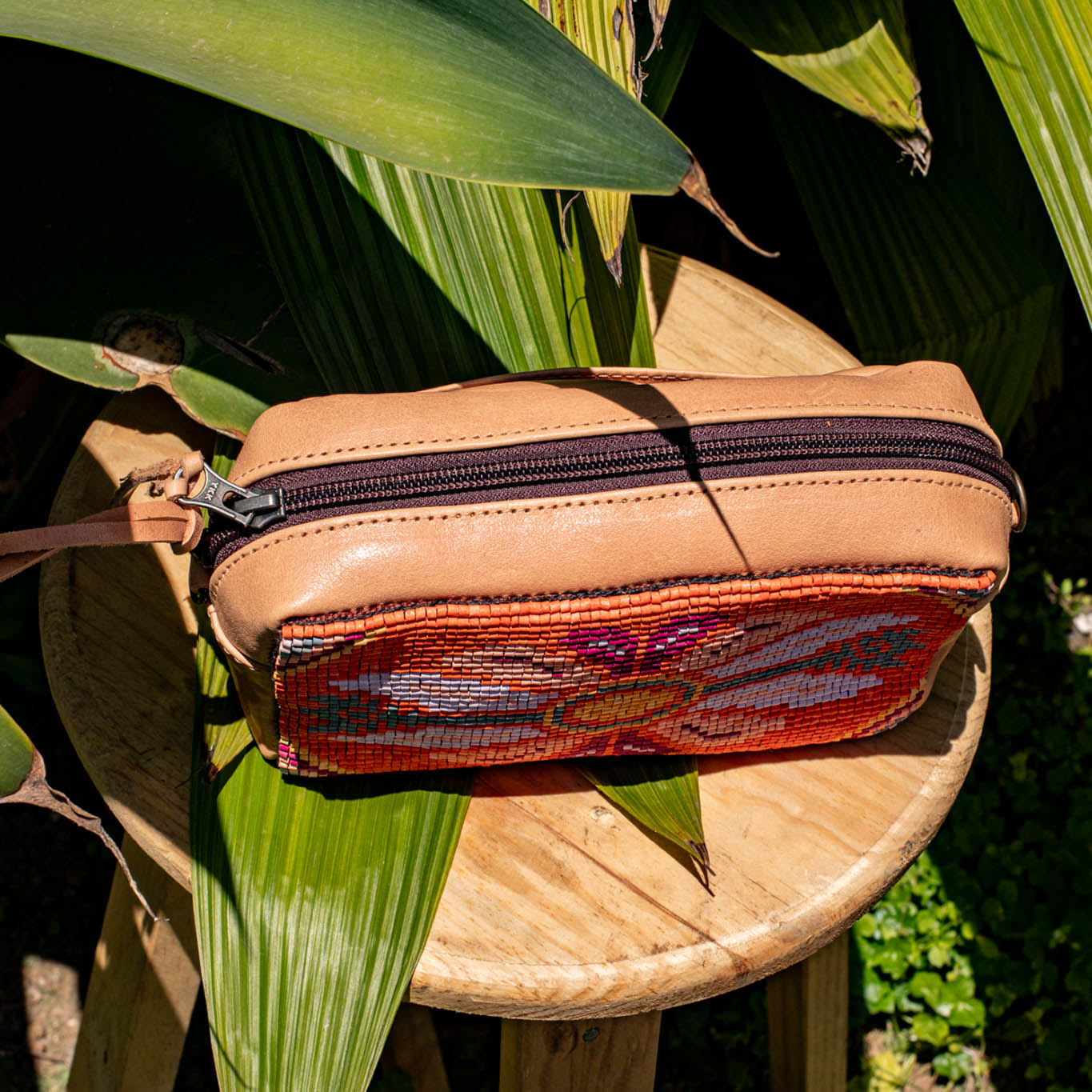H&S WANDER CROSSBODY SET - OOAK BEADED PANEL - APRICOT - NO. 17110
