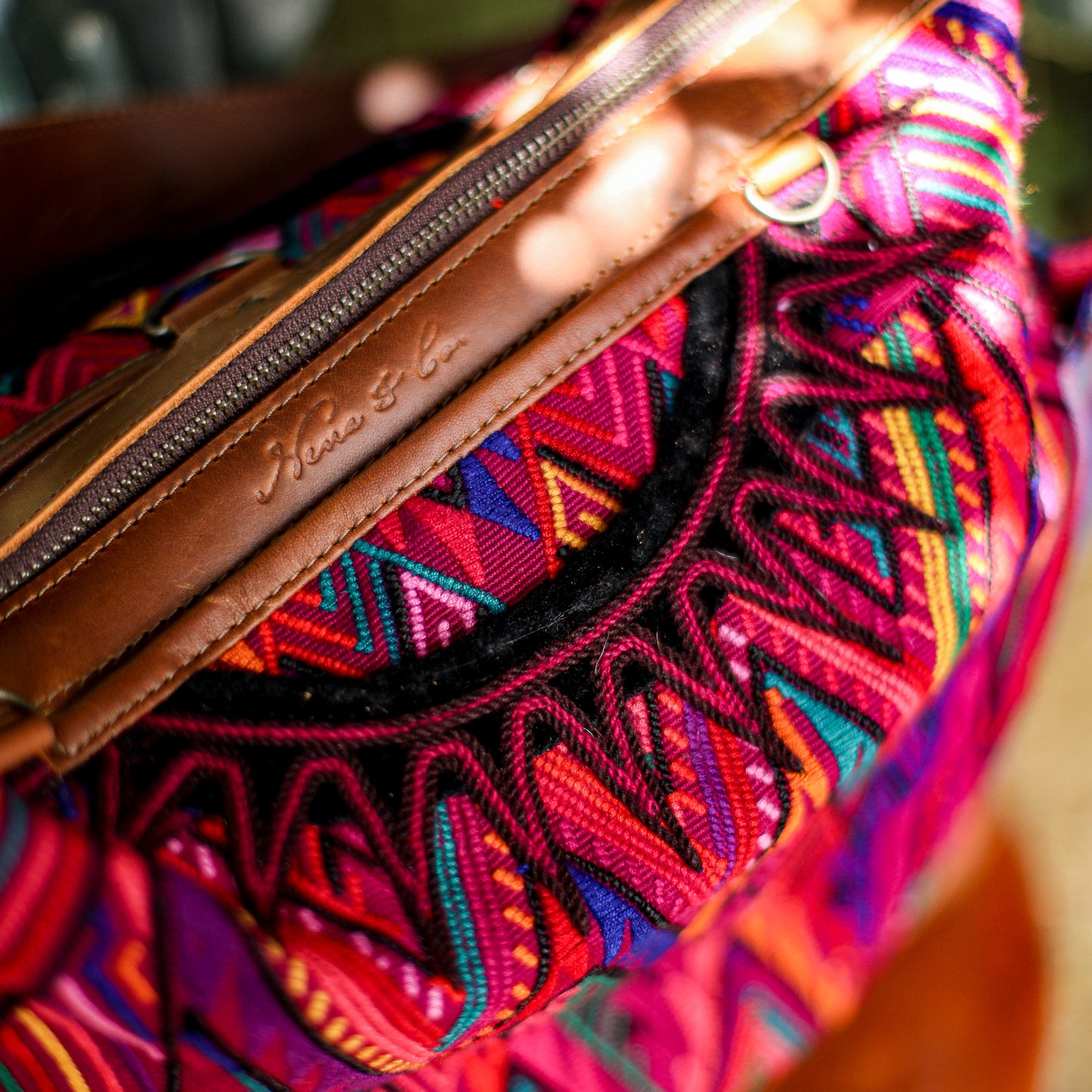 BEATRIZ MCDB + DIAMANTE STRAP - OOAK HUIPIL - CORTE LINING - CAFE - NO. 200075