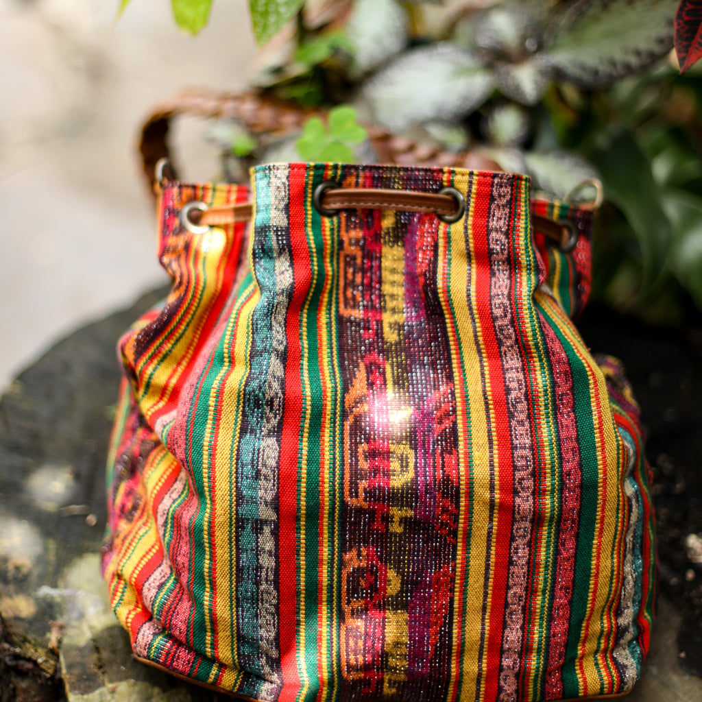 DRAWSTRING BUCKET BAG - CORTE - CAFE - NO. 18454