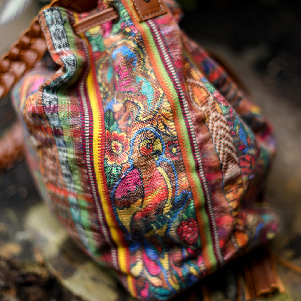 DRAWSTRING BUCKET BAG - CORTE - CAFE - NO. 18453