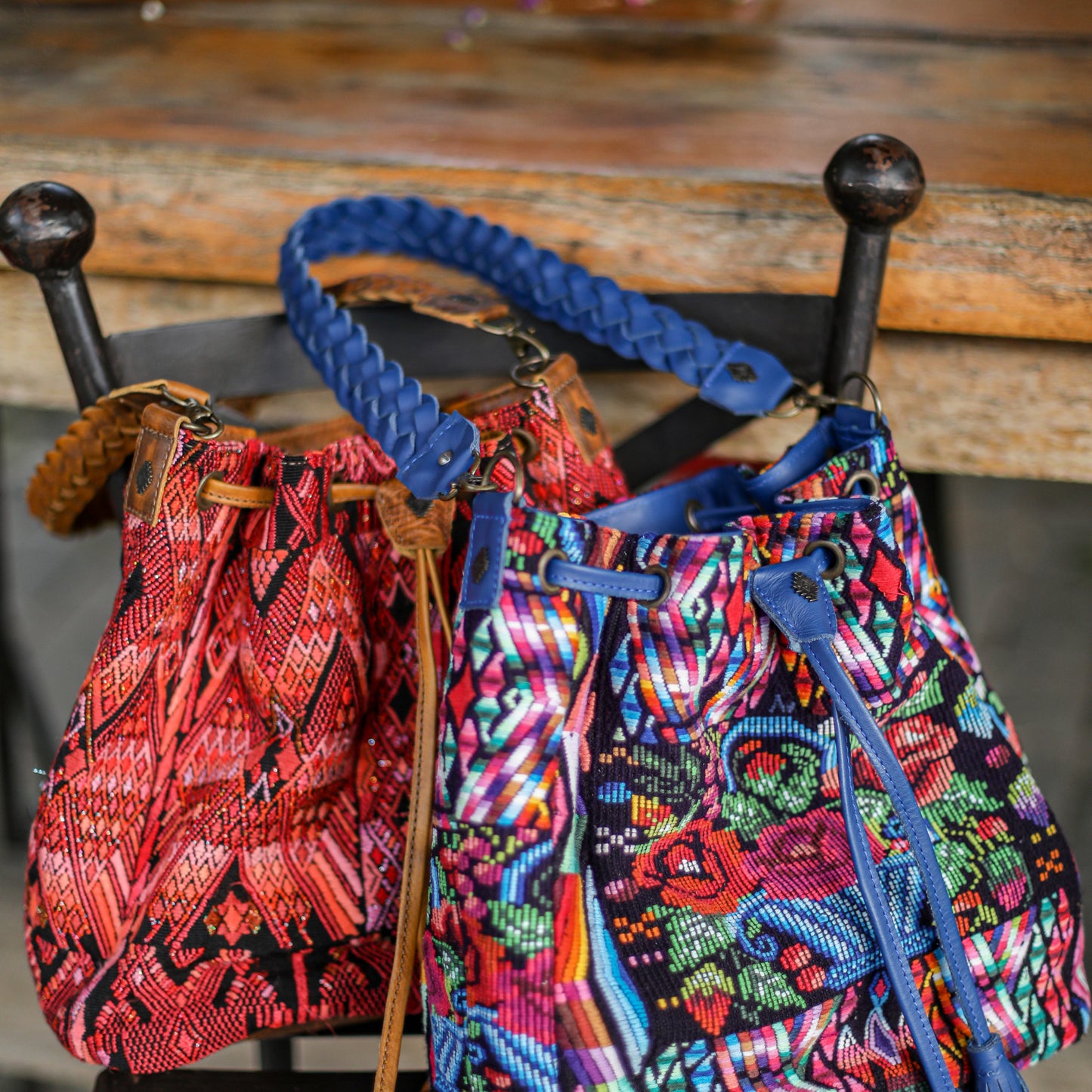 DRAWSTRING BUCKET BAG - OOAK HUIPIL - WRANGLER - NO. 19328