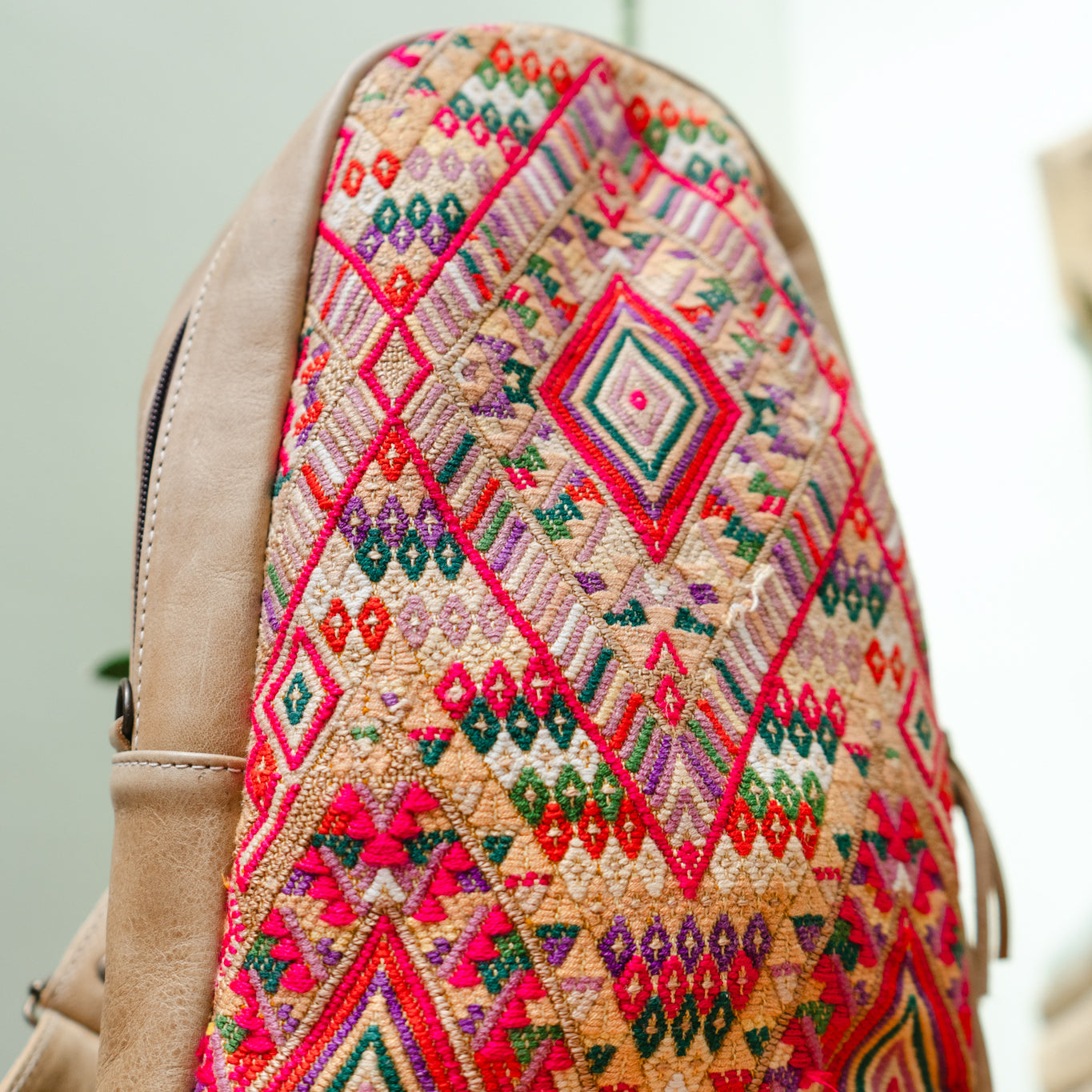 CROSSBODY SLING 2.0 - LARGE - OOAK HUIPIL - CAMEL - NO. 13045
