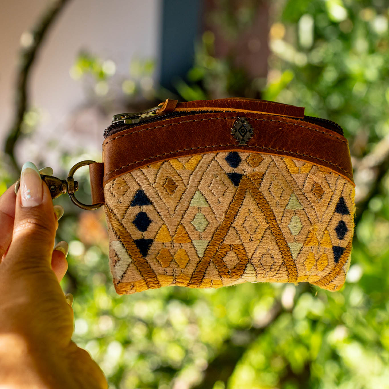 COIN PURSE - OOAK HUIPIL - CAFE - NO. 16952