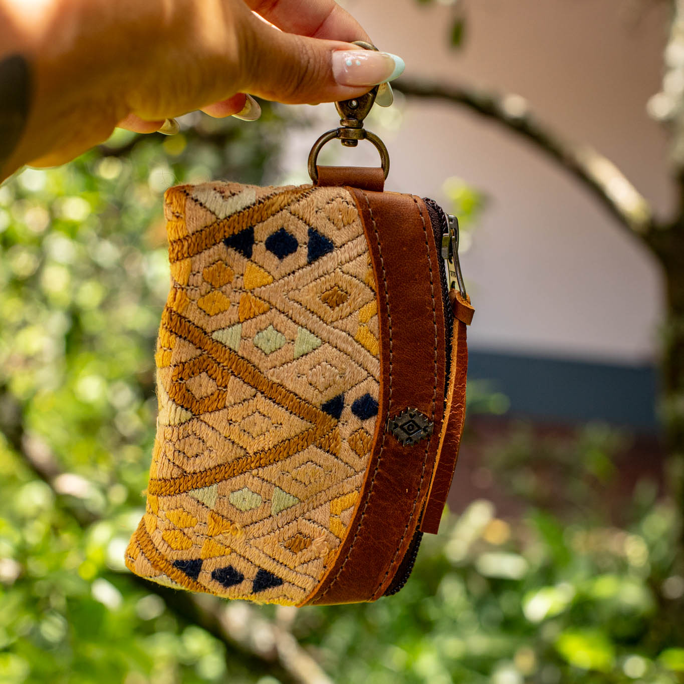 COIN PURSE - OOAK HUIPIL - CAFE - NO. 16952