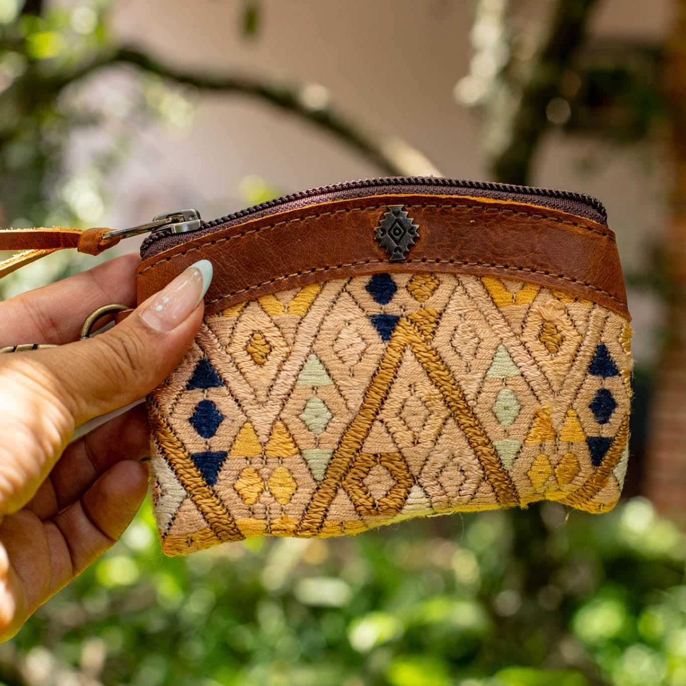 COIN PURSE - OOAK HUIPIL - CAFE - NO. 16952