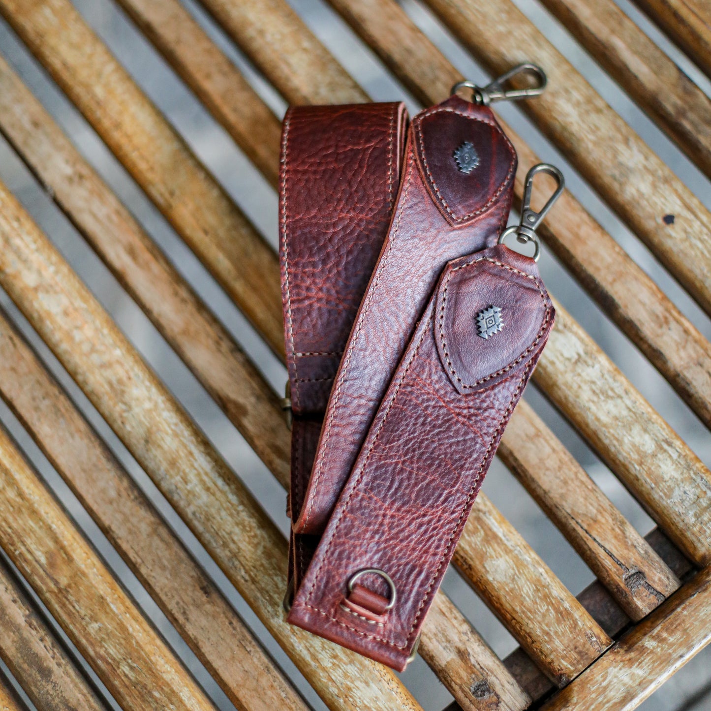 ADJUSTABLE WIDE STRAP - FULL LEATHER - COPPER