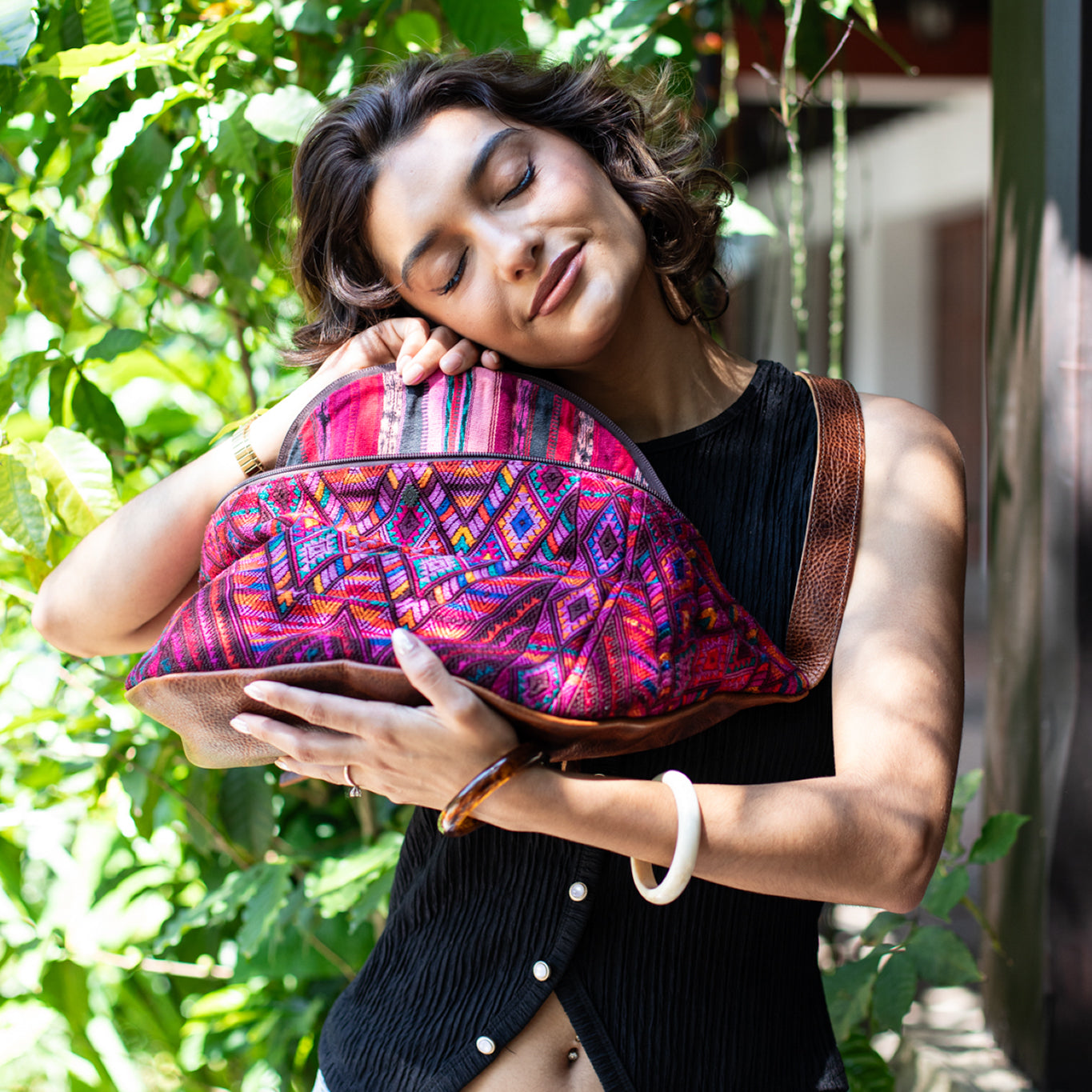 ETHAN BAG - OOAK HUIPIL - HONEY - NO. 18139