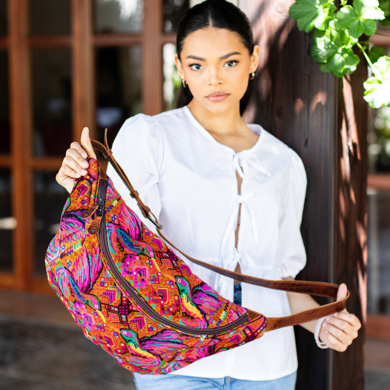 ETHAN BAG - OOAK HUIPIL - HONEY - NO. 18144