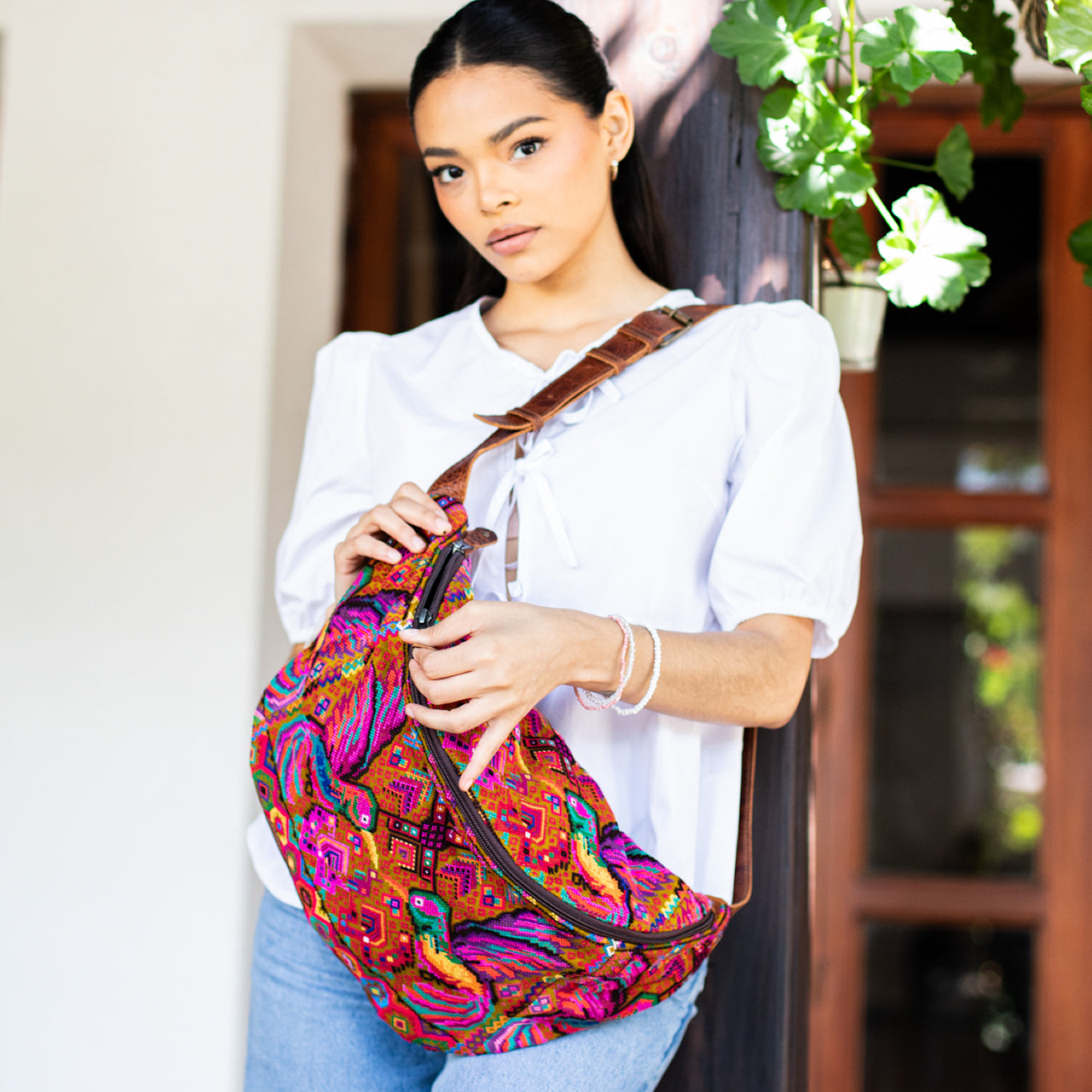 ETHAN BAG - OOAK HUIPIL - HONEY - NO. 18144