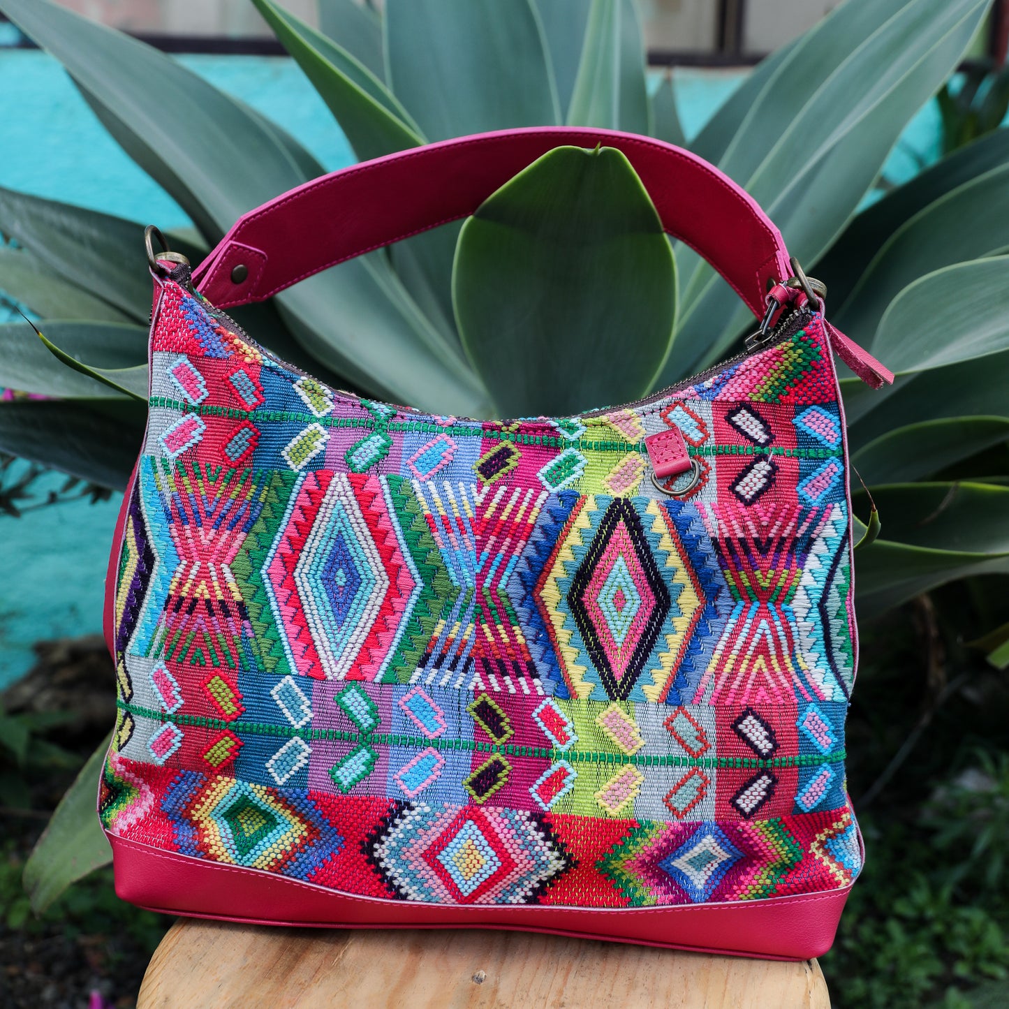 SMALL PENELOPE BAG - H&S WHEAT - RASPBERRY - NO. 19375