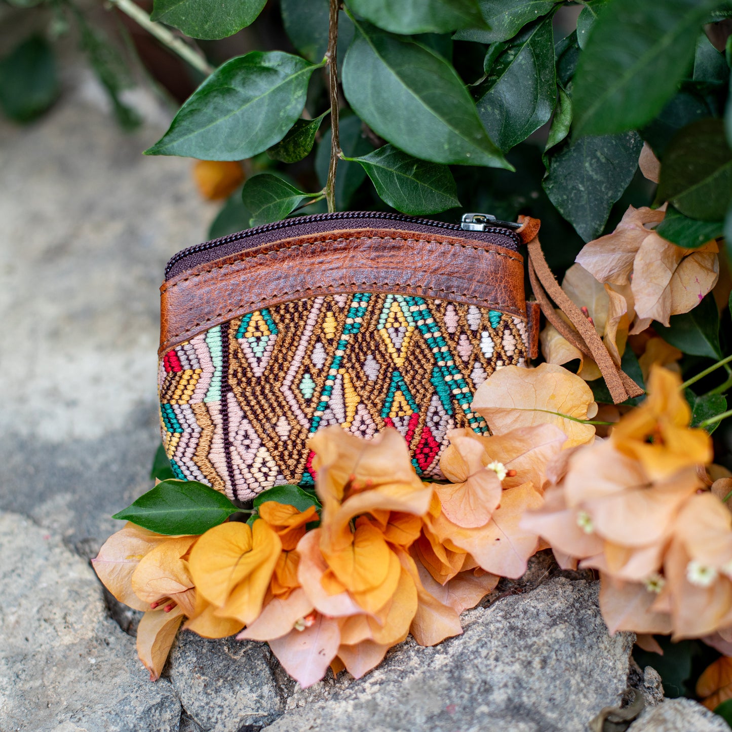 COIN PURSE - OOAK HUIPIL - HONEY - NO. 17629 **SHIP WINDOW**