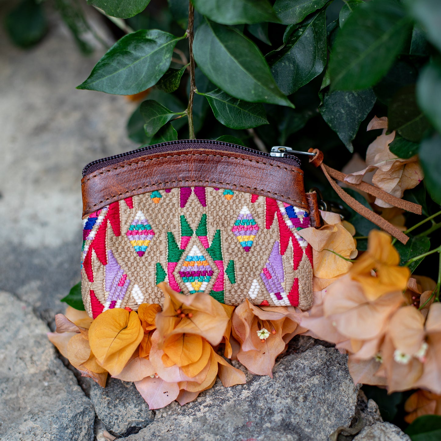 COIN PURSE - OOAK HUIPIL - HONEY - NO. 17625 **SHIP WINDOW*
